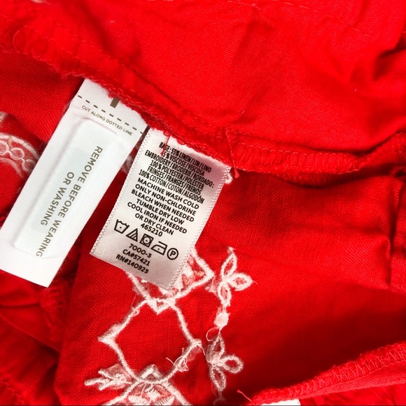 Red Embroidered Lightweight Woven Shorts - Picture 5 of 6